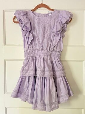 Eyelet & Ivy Girls Size 12 Lavender Purple Ruffle Lace Cotton Dress NWT